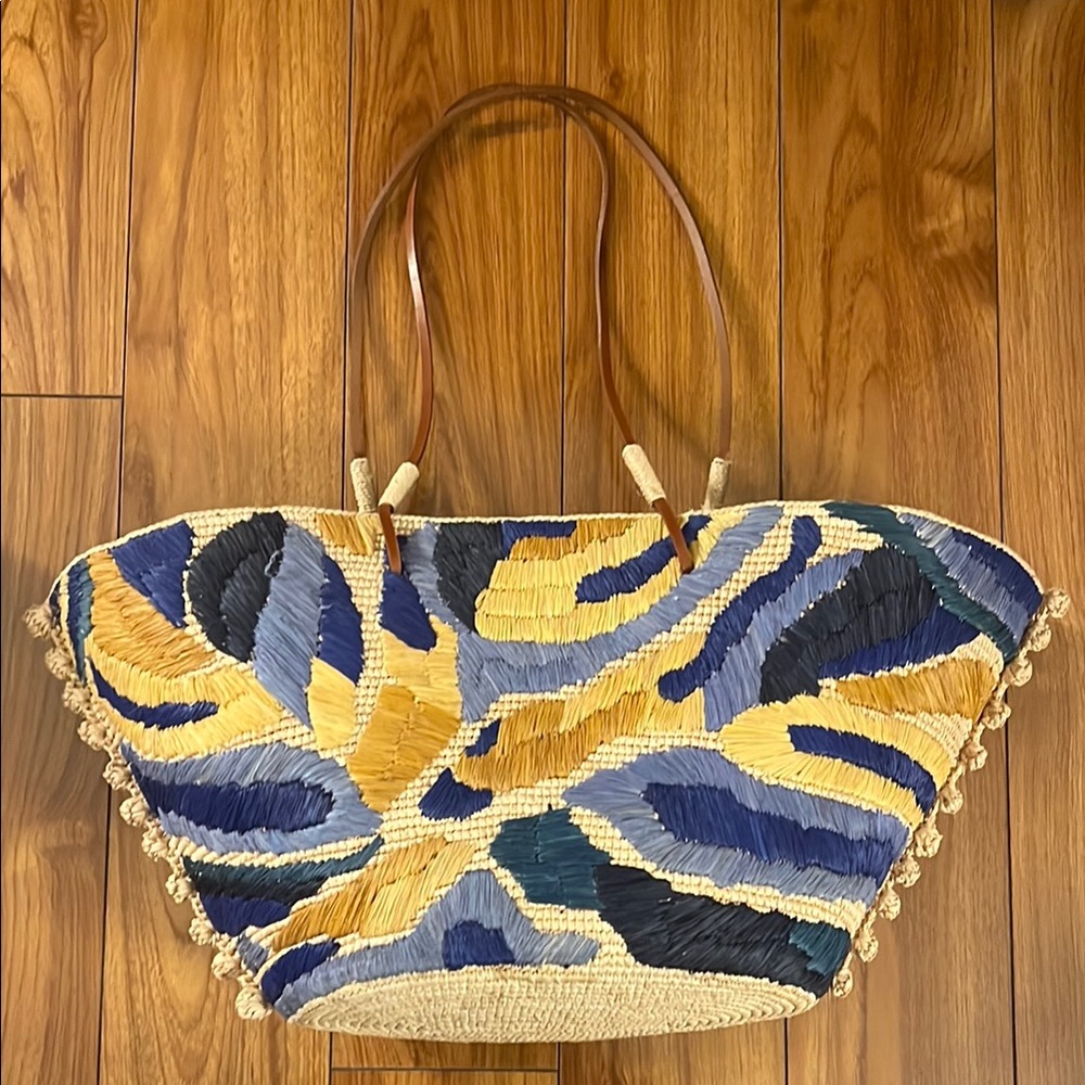 Multicolor Woven Tote Bag